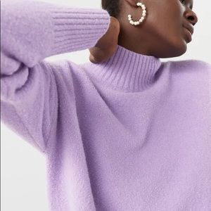& other stories cropped mock neck sweater lilac XS